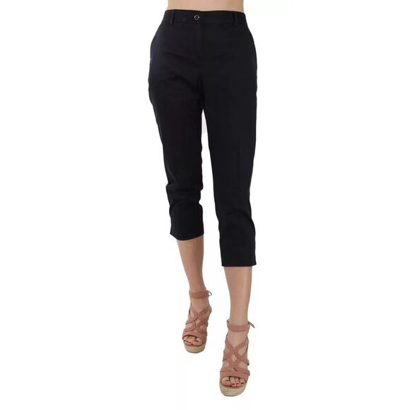 Dolce & Gabbana Black Cotton Cropped Capri Women's Pants (Pre-Owned)
